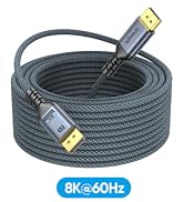 Ureegle 8K DP Cable 40 ft, Long DisplayPort 1.4 Cable, 8K@60Hz 4K@144Hz 2K@240Hz, Display Port Ca...