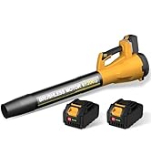 Leaf Blower, Cordless Leaf Blower with 2 X 4.0Ah Battery and Charger, 6 Speed Mode Electric Leaf ...
