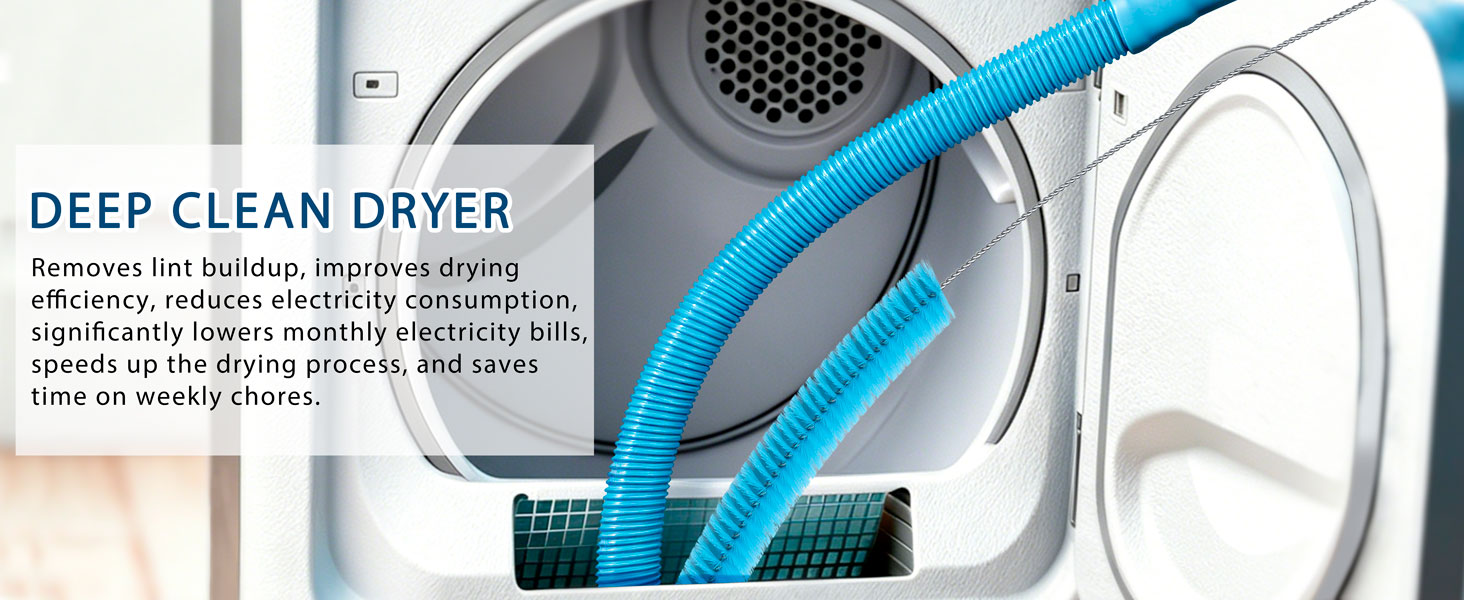 Universal Dryer Vent Cleaning Kit with Vacuum Hose Attachments