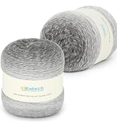 Katech Ombre Yarn for Crocheting-Large Skein of Gradient Yarn Cake-2 Pack of 200g/7.05 oz-80% Acr...