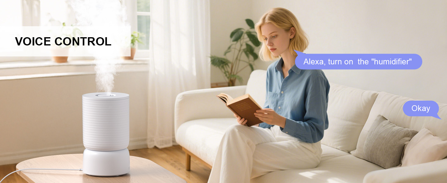 humidifier voice control work with alexa work with google assistant