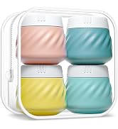 Gemice Silicone Cream Jars TSA Approved Travel Size Containers with Toiletry Bag, Wide Mouth Leak...