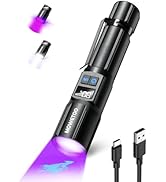 Black Light Flashlight, UV Light USB C Rechargeable with LCD Display, Zoomable Woods Lamp 2N1, 39...