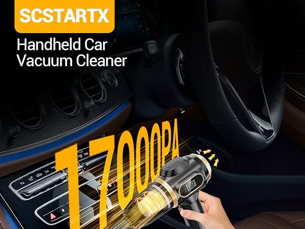 Scstartx Car Vacuum Portable Cordless 16000Pa Cordless Mini Handheld Vacuums