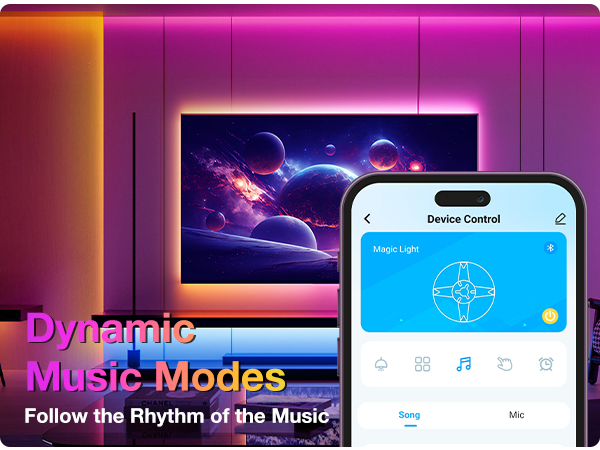 LED lights for bedroom Music Modes