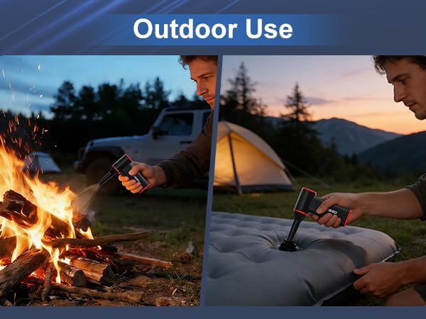 GOOLOO air duster wide applications:Outdoor fire starting/Outdoor inflation