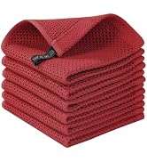 LikGuest Honeycomb Cotton Dish Cloths 6 Pack,12x12 Inch – Super Absorbent, Quick-Dry &amp; Reusable K...