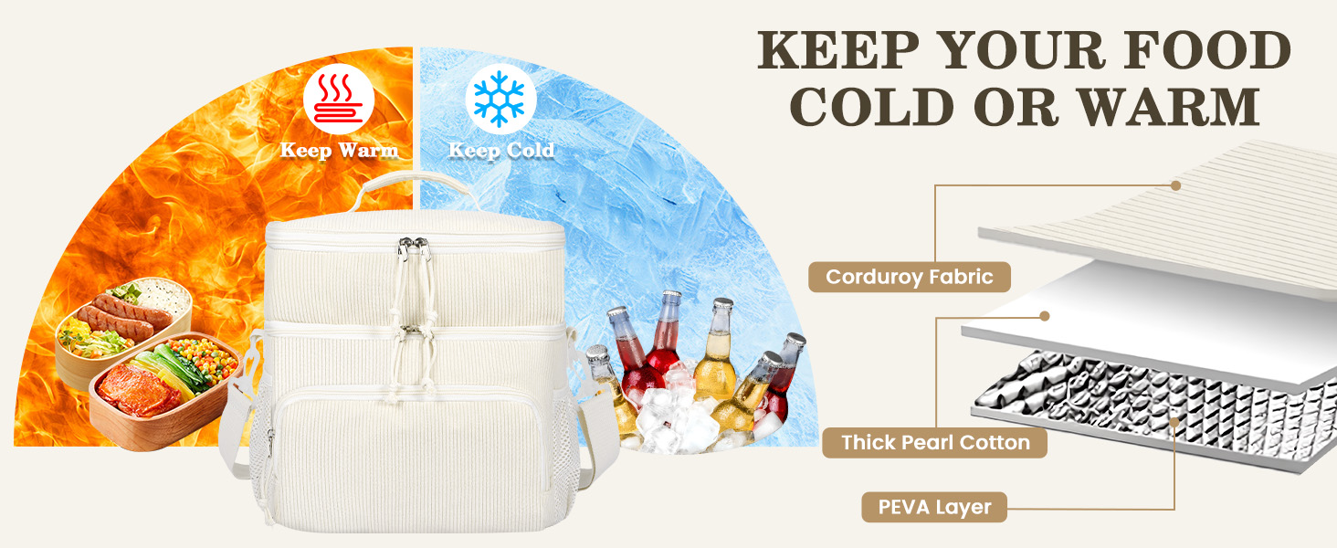 HowFly Corduroy Insulated Lunch Bag