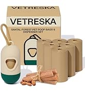 VETRESKA Dog Poop Bag with Dispenser, Leak Proof and Extra Thick Pet Waste Bags for Dog Walking a...