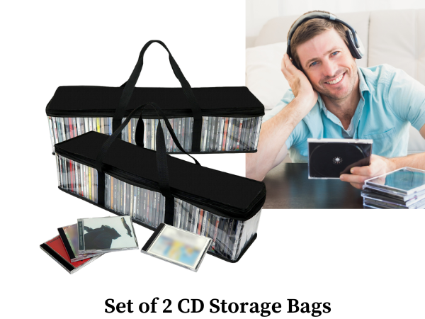 Evelots set of 2 Clear Plastic CD Storage Bags