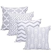 ACCENTHOME Printed Pillow Covers Set of 4 - Decorative Square Throw Pillow Cover ,Geometric Desig...