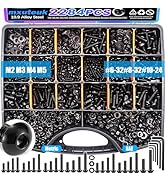 mxuteuk Machine Screws Assortment Kits,#6-32#8-32#10-24 M2 M3 M4 M5 SAE &amp; Metric Screws Assortmen...