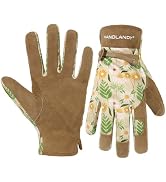HANDLANDY Gardening Gloves for Women, Leather Garden Glove, Gardener Gift | Breathable Floral Lad...