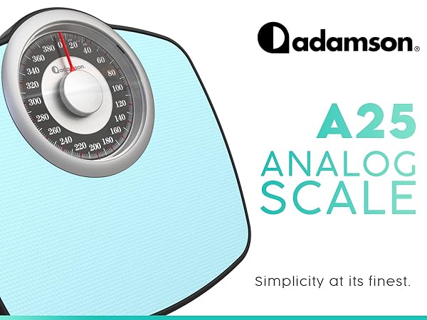 Adamson A25 Scales for Body Weight - Up to 400 LB - 5.3" Dial on 12.4" x 10.2" Platform