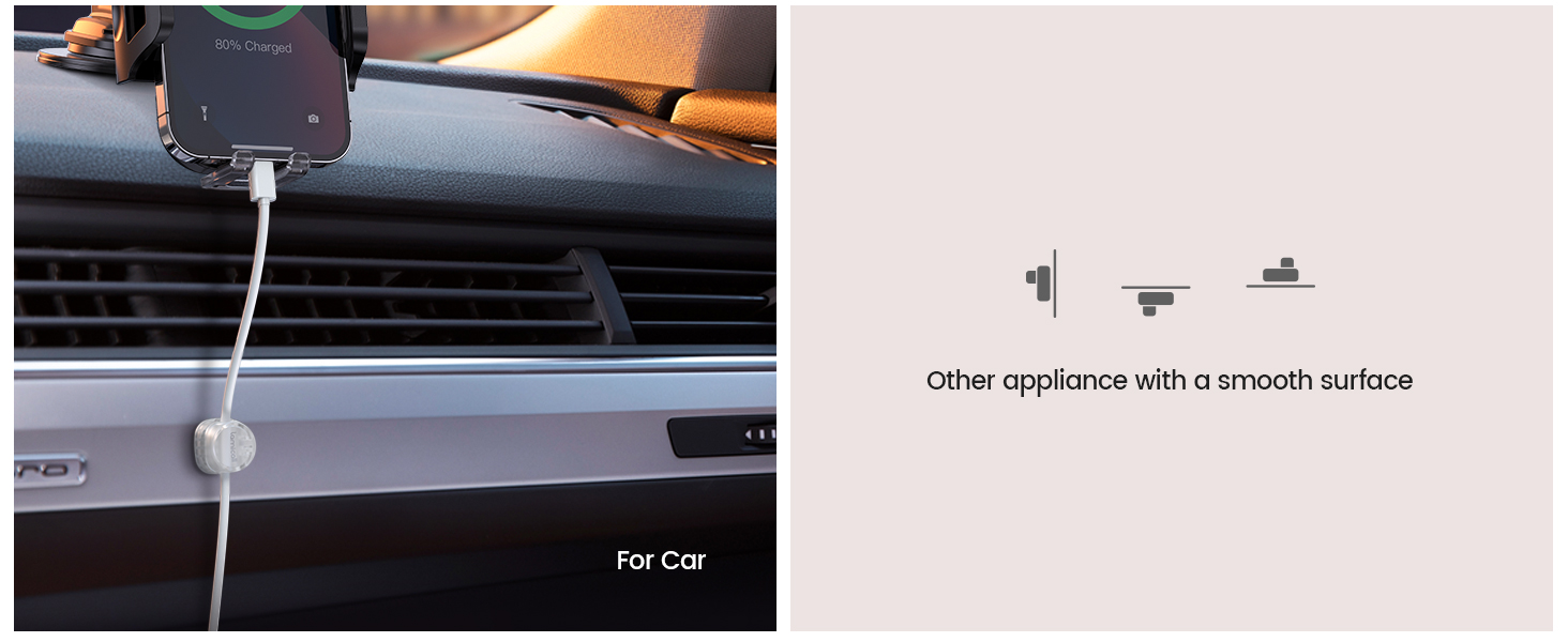 transpatent clear cord holder clips cord organizer managment