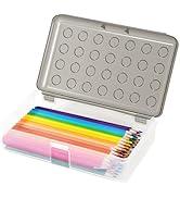 HUTUDD Plastic Pencil Box, Large Pencil Case, Clear Pencil Boxes with Snap-tight Lid, Hard Crayon...