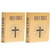 2Pcs 1/12 Scale Mini Bible Book Replica - Realistic Dollhouse Library Accessories for Bookshelf a...