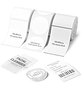 NIIMBOT 3 Roll Labels, 50x80mm White/50x80mm Clear/50x50mm White Round, Comptible with B1 B21 B21...