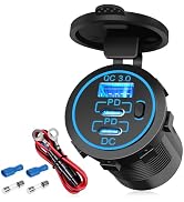 Depvko USB Outlet Car Charger Multi Port Socket, Dual 30W PD3.0 USB C &amp; 18W Quick Charge QC3.0 12...