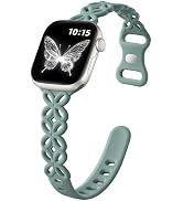 DaQin Slim Silicone Band for Apple Watch Bands for Women 40mm 38mm 41mm 42mm 44mm 45mm 49mm, Cute...