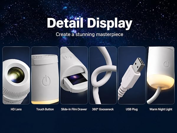 usb galaxy &amp;amp; moon projector night light