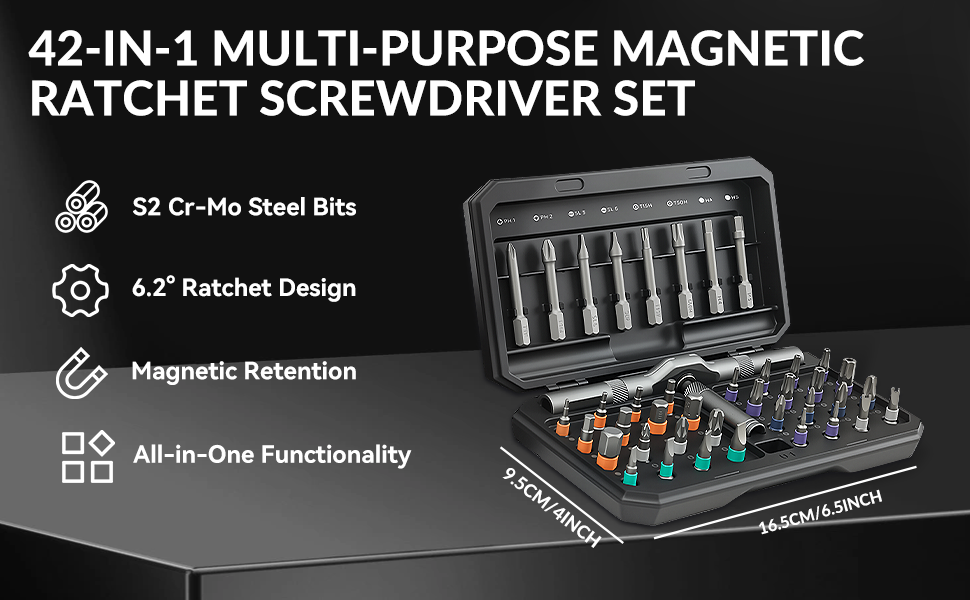 42 piece magnetic screw set
