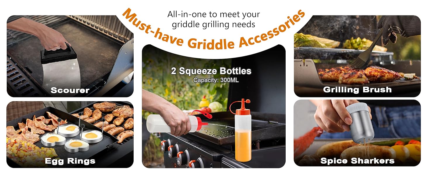 griddle accessories kit for blackstone flattop spatula smash burger press 35Pcs basting cover