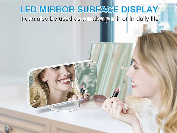 led mirror digital alarm clock