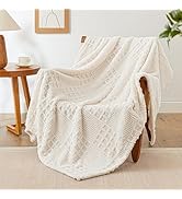 EXQ Home Fleece Throw Blanket for Couch or Bed - 3D Waffle Patchwork Pattern Jacquard Decorative ...