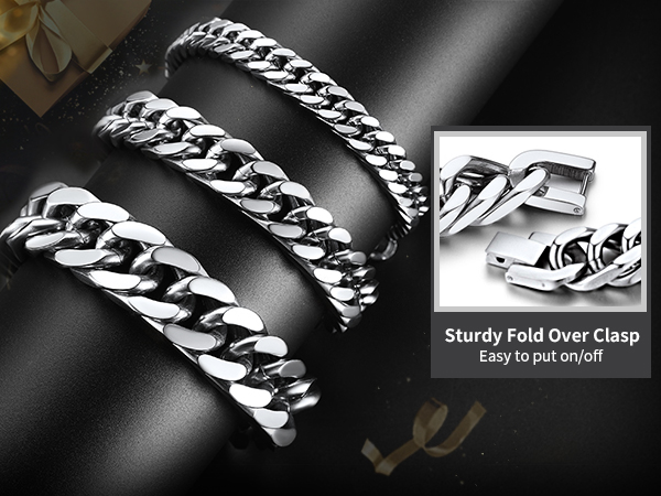 stainless steel cuban bracelet for men