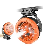 Ausic Misting Magnetic Cruise Fan, Portable Golf Cart Fans with Mist, [Max 45H Runtime] Outdoor C...
