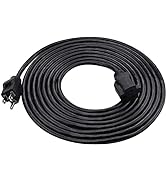 Clear Power 15 ft Indoor/Outdoor Extension Cord 16/3 SJTW, 3-Prong Grounded Plug, Black General P...