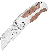 Sheffield 12115 Folding Utility Knife, Quick-Change Utility Knife Blades, Lightweight Hardwood Ha...