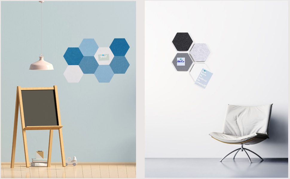 felt bulletin board cork pin wall color hexagon gray office classroom