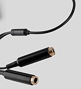 PoP voice TRRS Y Splitter mic and mic, Audio Cable for Lavalier Microphone, 2 Single-head Mics or...