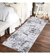 ROYHOME Modern Abstract 2x8 Runner Rug Non Slip Non Shedding Low Pile Stain Resistant Rug for Bed...