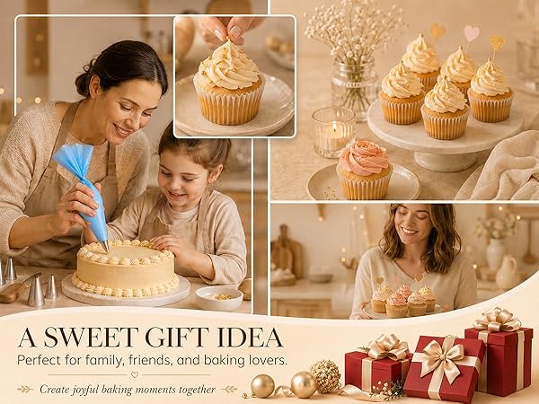 Byfryna piping bags and tips set for cupcake decorating and gift giving
