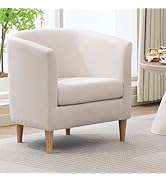 Brage Living Accent Barrel Chair, Modern Comfy Living Room Chairs with Armrest Small Reading Chai...