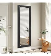 AAZZKANG Full Length Mirror with Wood Framed Modern Large Wall Mirrors 43"x14" Rectangle for Bedr...