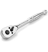 WORKPRO 1/4-Inch Drive Ratchet, Quick-Release Reversible Ratchet Wrench, 72-Tooth Handle, Chrome ...