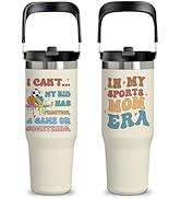 xiiai Sports Mom Gifts for Women - 30oz Insulated Stainless Steel Tumbler with Handle, Cute Leak-...