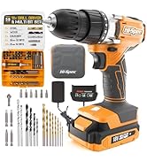 Hi-Spec Cordless Power Drill, 18V Electric Drill with Battery And Charger, Includes Driver/Drill ...