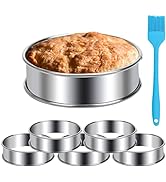 Zhaoyao 6 Pack English Muffin Ring 3.15inch Stainless Steel Crumpet Mold Ring Nonstick Pastry Rin...