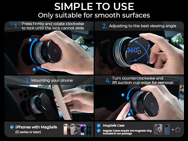 360° Vacuum Magnetic Phone Holder Stand