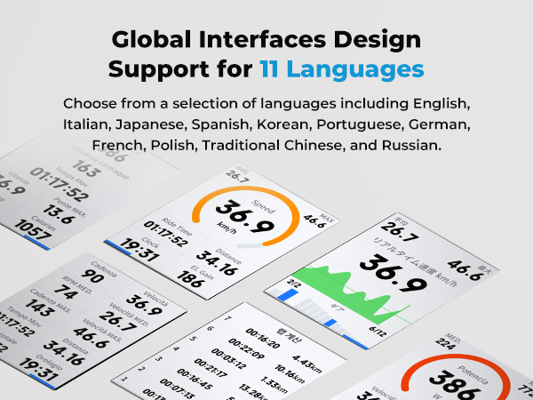 bike computer with 11 languages