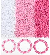 Eppingwin 1000+ pcs Pony Beads, Bracelet Beads for Hair Braids, Plastic Bead for Bracelets, Neckl...