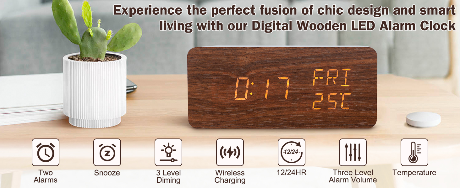 wooden alarm clock