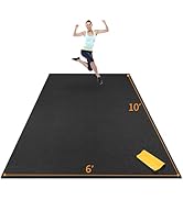 Large Exercise Mat for Home Workout, Ultra-Durable Workout Mat for Home Gym Flooring - High Densi...