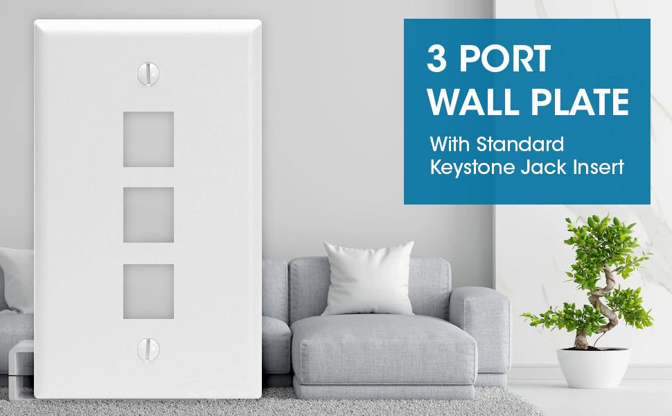 3 port keystone wallplate