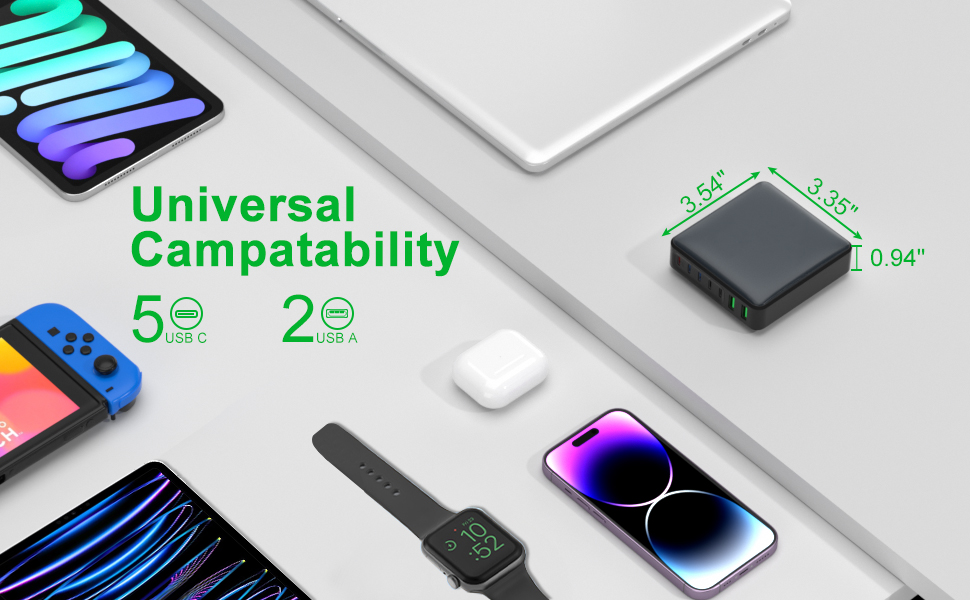 5 USB-C 2 USB-A